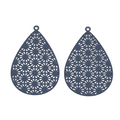 430 Stainless Steel Filigree Pendants STAS-S108-25A-02-1