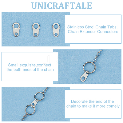 1000Pcs 316 Surgical Stainless Steel Chain Tabs STAS-UN0053-18-1