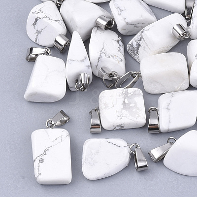 Natural Howlite Pendants G-Q996-09-1