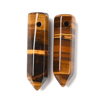 Natural Tiger Eye Pointed Pendants G-D460-01M-1