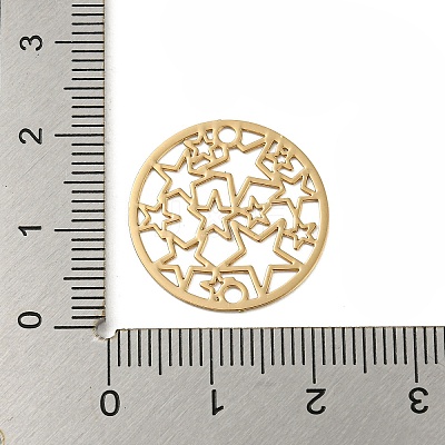 Rack Plating Brass Hollow Out Star Connector Charms KKC-D001-18KCG-1