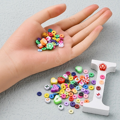 DIY Food Theme Heishi Preppy Bracelet with Letter Making Kit DIY-YW0005-64-1