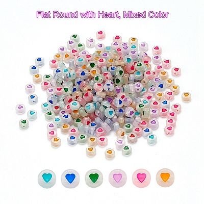 300Pcs Luminous Acrylic Beads MACR-YW0001-38-1