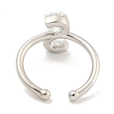 Rack Plating Brass Open Cuff Rings for Women RJEW-F162-01P-S-1