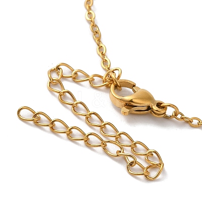 304 Stainless Steel Pendant Necklaces NJEW-H036-02G-A-1