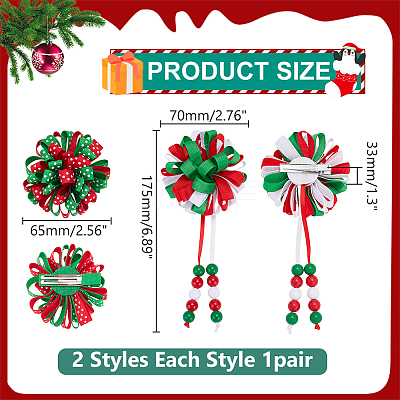 4Pcs Polyester Alligator Hair Clips OHAR-WR0001-05-1