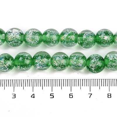 Handmade Gold Foil Lampwork Beads Strands LAMP-Q002-01B-1