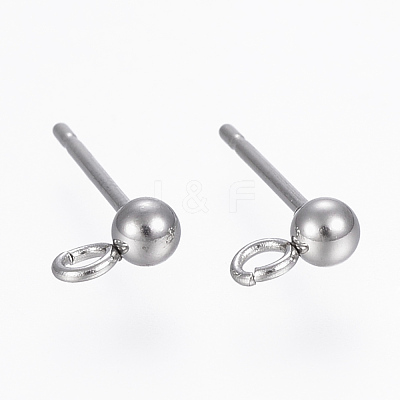 Non-Tarnish 304 Stainless Steel Stud Earring Findings STAS-G179-43P-1