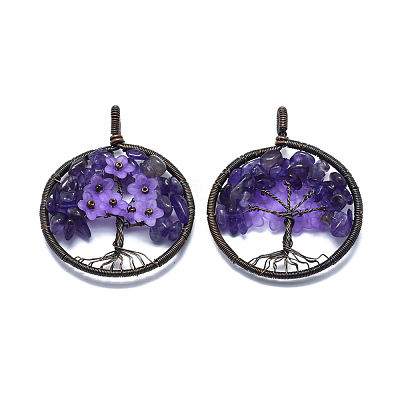 Natural Amethyst Pendants G-E529-A02-1
