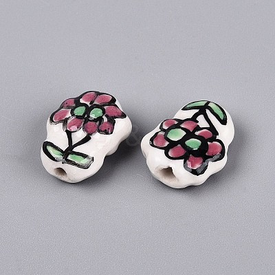 Handmade Porcelain Ceramic Beads PORC-Q005-08C-1