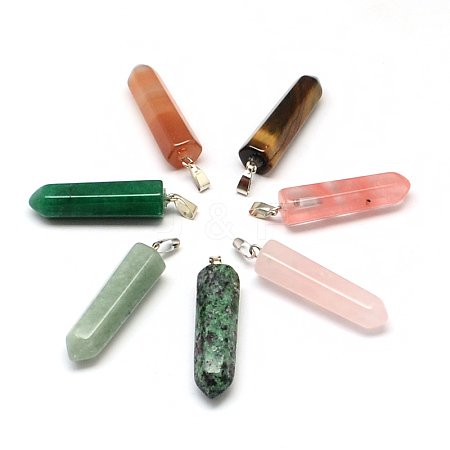 Pencil Natural & Synthetic Mixed Stone Point Pendants G-R220-34-1