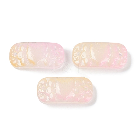 Spray Painted Transparent Glass Connector Charms X1-GLAA-H035-06B-1