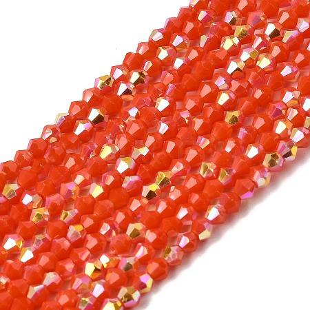 AB Color Plated Opaque Glass Beads Strands GLAA-G127-02O-1
