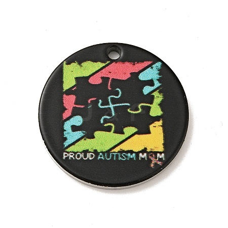 Non-Tarnish Autism Awareness Theme 201 Stainless Steel Pendants STAS-J041-02C-1