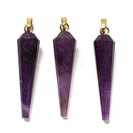 Natural Amethyst Pointed Pendants G-D089-01G-05-1
