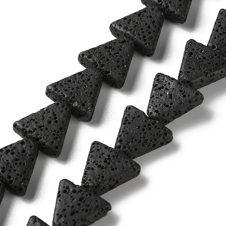 Triangle Dyed Natural Lava Rock Beads Strands G-O126-04A-10-1