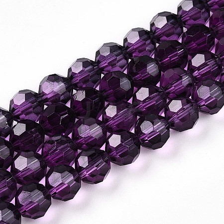 Baking Paint Transparent Glass Beads Strands DGLA-A035-T8mm-A09-1