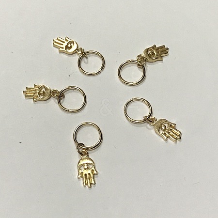 Alloy Hamsa Hand/Hand of Fatima/Hand of Miriam Pendants PALLOY-WH0001-04G-1