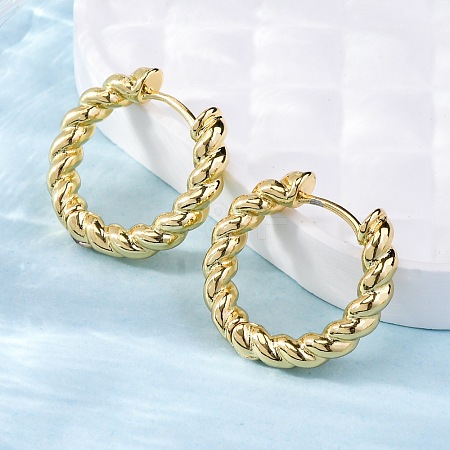 Brass Huggie Hoop Earrings X-EJEW-L231-31G-1