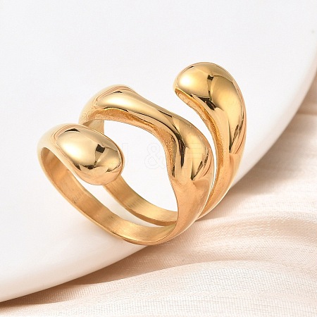 304 Stainless Steel Cuff Rings RJEW-Z118-12G-1