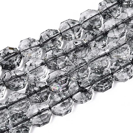 Transparent Crackle Glass Beads Strands GLAA-Q108-03A-11-1