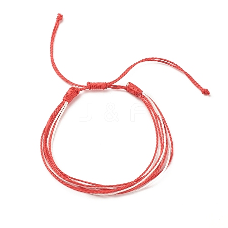 Waxed Polyester Multi-strand Bracelet BJEW-JB07892-04-1