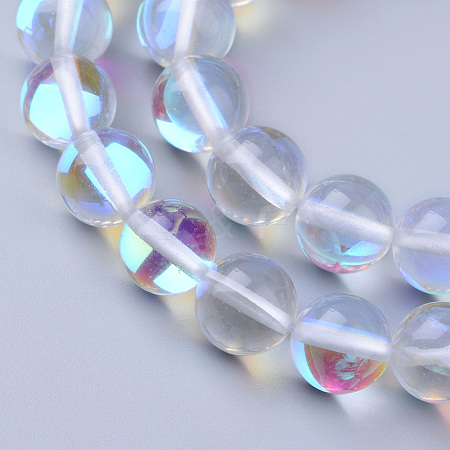 Synthetic Moonstone Beads Strands X-G-R375-6mm-B13-1