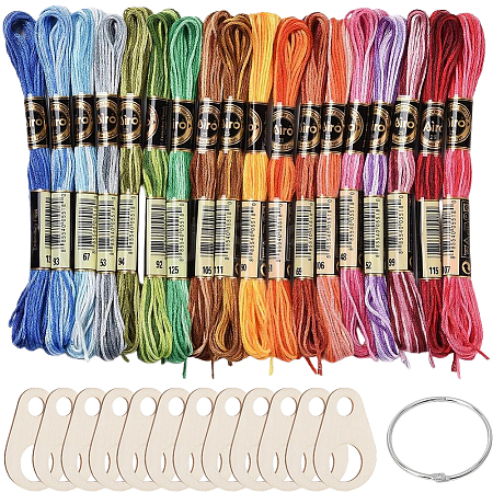 18 Skeins 6-Ply Polyester Embroidery Floss OCOR-CY0002-76-1