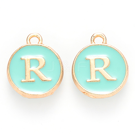 Golden Plated Alloy Enamel Charms ENAM-S118-05R-1