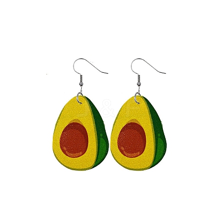 PU Leather Dangle Earrings PW-WGD51FB-02-1