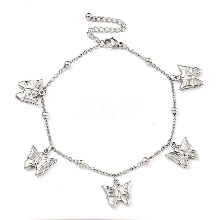 Non-Tarnish 304 Stainless Steel Charm Bracelets for Women BJEW-P334-13A-P-1