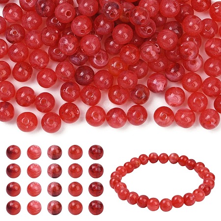 170Pcs Round Imitation Gemstone Acrylic Beads OACR-YW0002-16D-1
