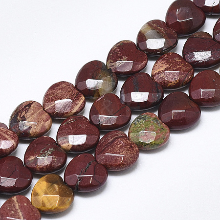 Natural Red Rainbow Jasper Beads Strands G-S357-E01-02-1