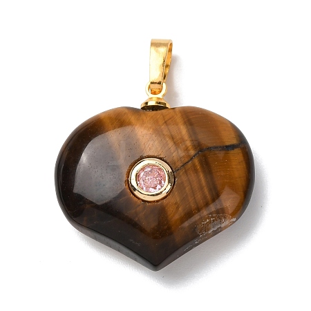 Natural Tiger Eye Pendants G-B188-02G-07-1