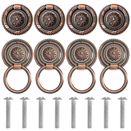8Pcs Flower Zinc Alloy Cabinet Handles AJEW-FH0006-30B-1