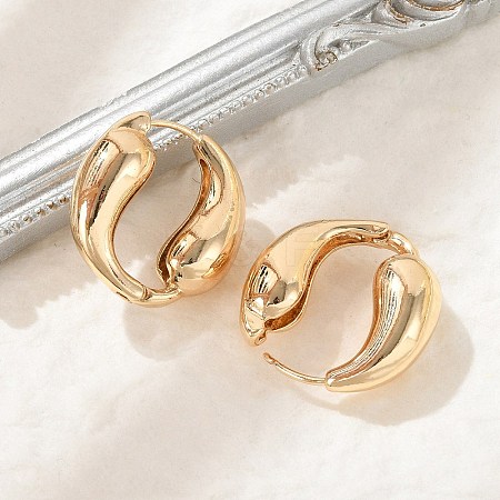 Brass Hoop Earrings for Women LS-EJEW-U041-09G-1