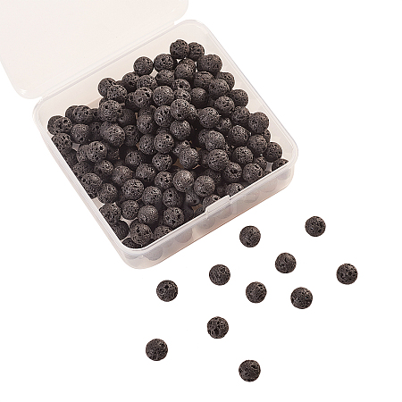 200Pcs Natural Lava Rock Beads G-CJ0001-51-1