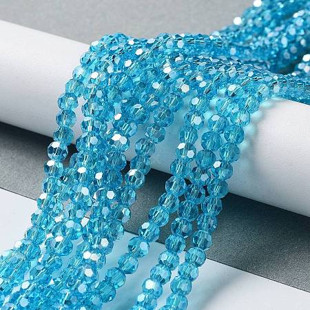 Electroplate Glass Bead Strands EGLA-R015-4mm-12-1