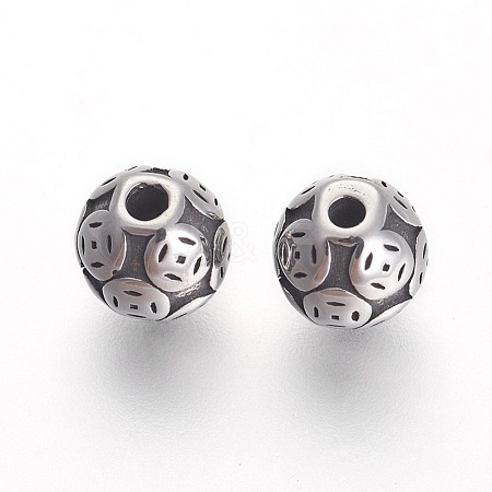 304 Stainless Steel Beads STAS-F194-06AS-1