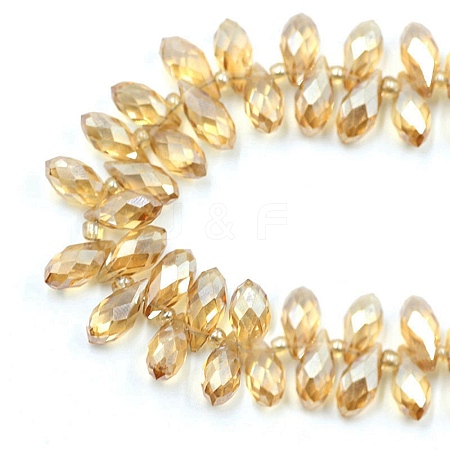 Electroplate Transparent Glass Beads GLAA-WH0039-59B-05-1