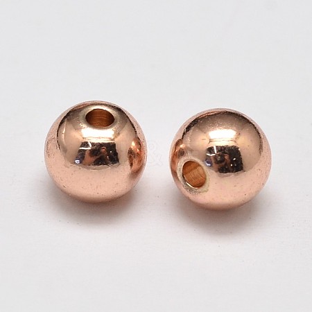 Rack Plating Brass Round Spacer Beads X1-KK-I601-4mm-RG-RS-1