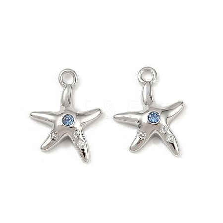 Brass Micro Pave Cubic Zirconia Charms KK-G535-05A-P-1