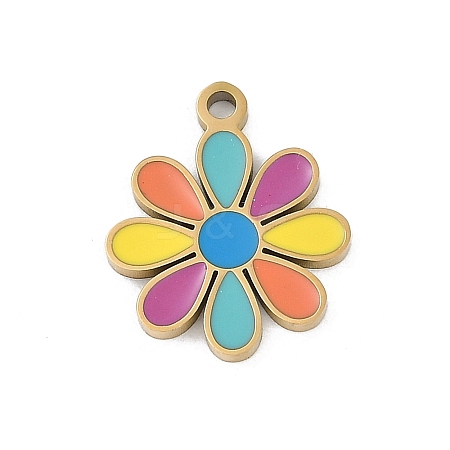 304 Stainless Steel Enamel Pendants STAS-I325-102E-G-1