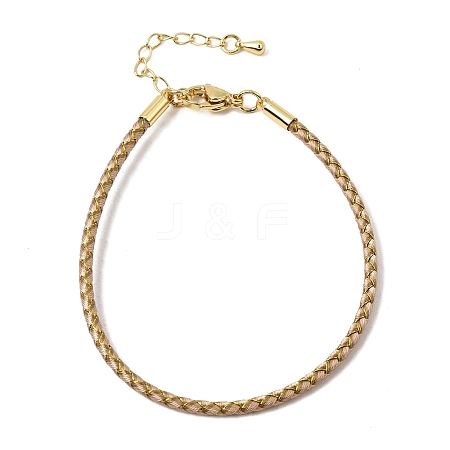 Polyester Cord Braided Bracelet Makings MAK-Z003-01G-27-1