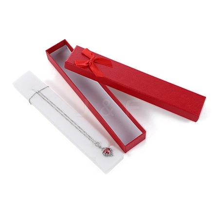 Rectangle Paper Necklace Boxes with Bowknot PW-WG89752-05-1