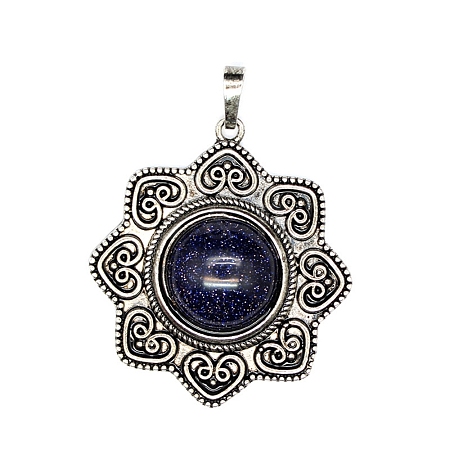 Synthetic Blue Goldstone Pendants PW-WG111BD-06-1