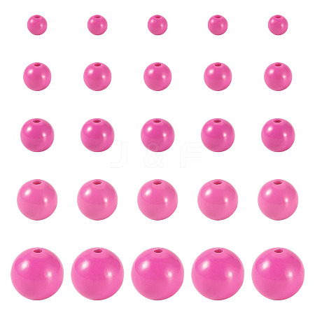 100Pcs 5 Styles Opaque Acrylic Beads MACR-TADJ0001-12C-1