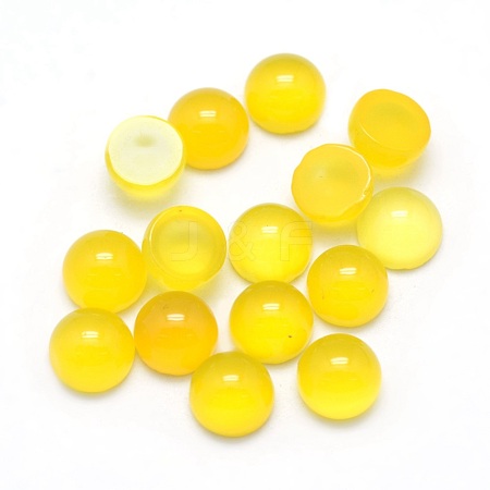 Natural Yellow Agate Cabochons X-G-P393-R06-4mm-1