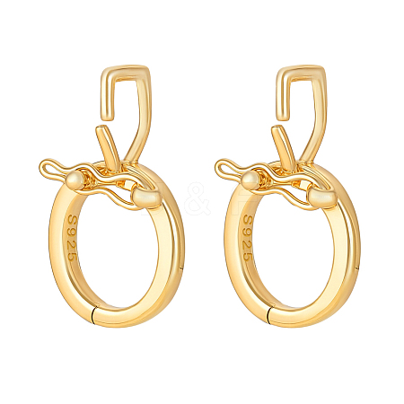 2Pcs Rhodium Plated 925 Sterling Silver Twister Clasps STER-PH0004-51G-1