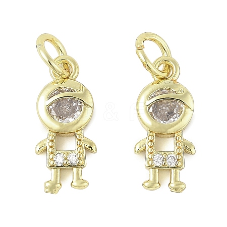 Brass Micro Pave Cubic Zirconia Pendants KK-K297-51G-02-1